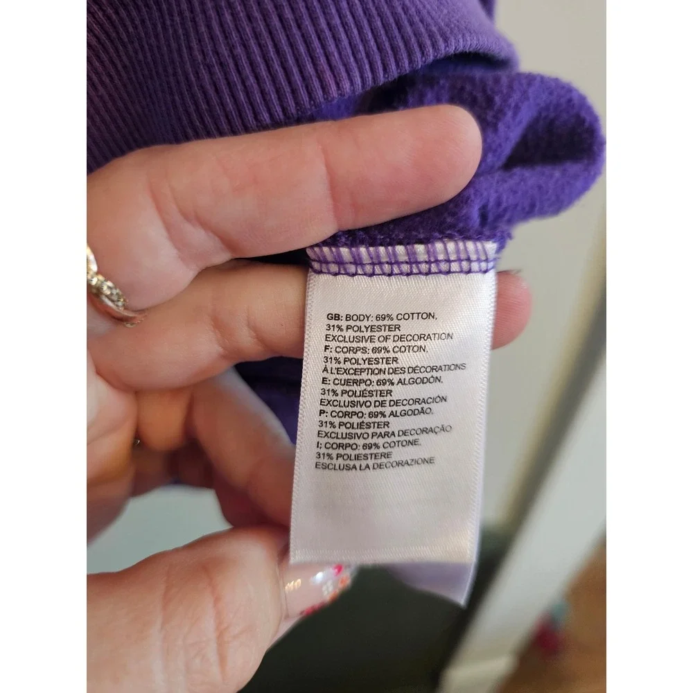 The North Face Purple Box Logo Never Stop Exploring Hoodie Sweatshirt Mens Large